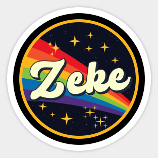 Zeke // Rainbow In Space Vintage Style Sticker